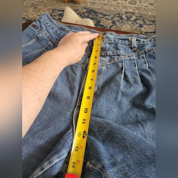 CHIC women blue jeans front pleating and detailing retro vintage size 22W - Picture 8 of 10